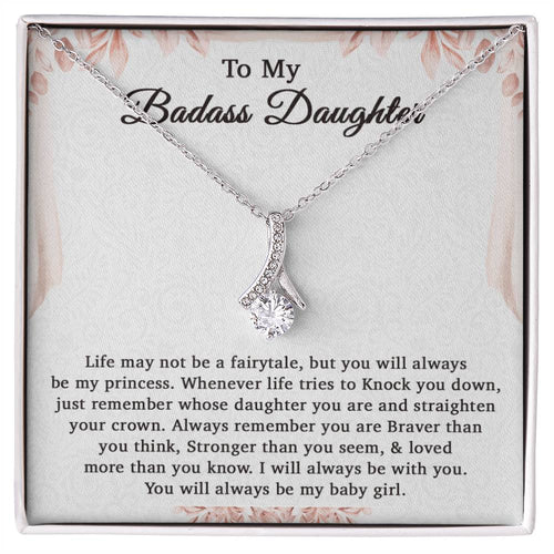 To My Badass Daughter Necklace From Mom, Badass Daughter Gift, Badass Daughter