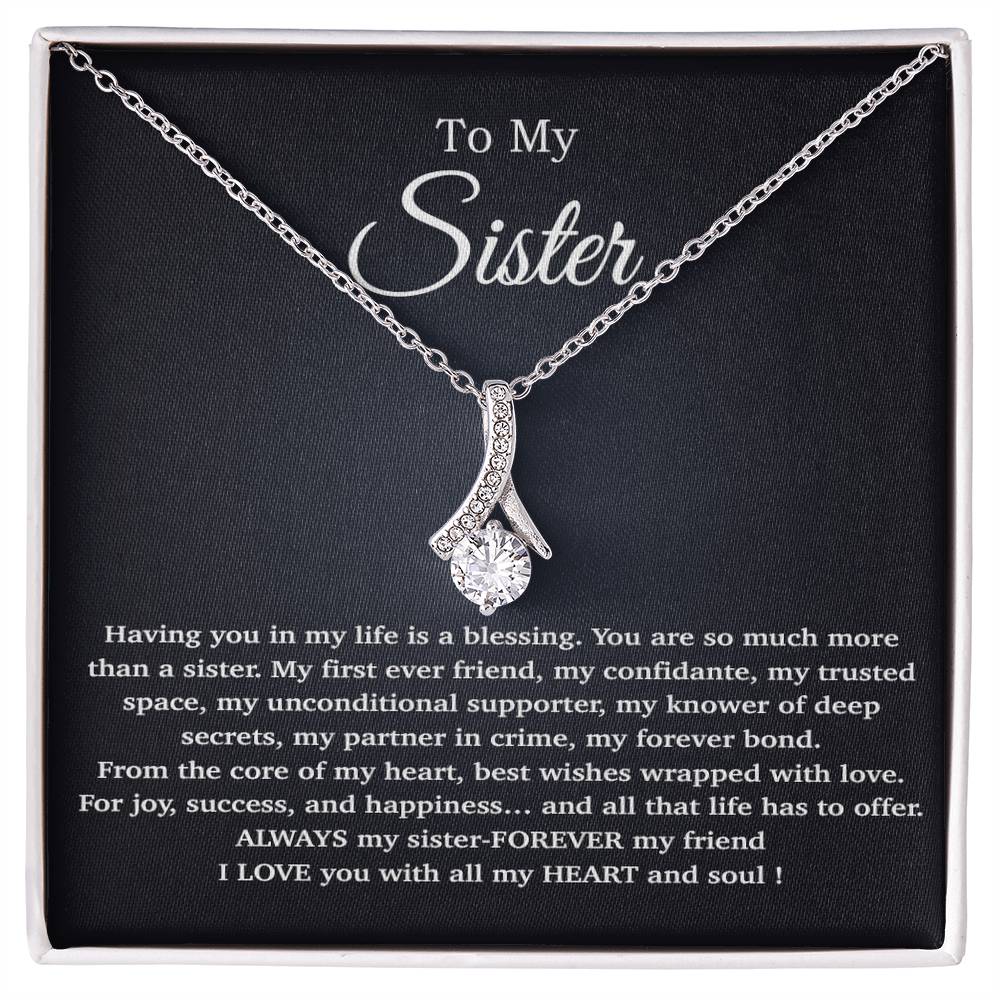 To My Sister Necklace, Birthday Gift For Little Sister, Birthday Gift