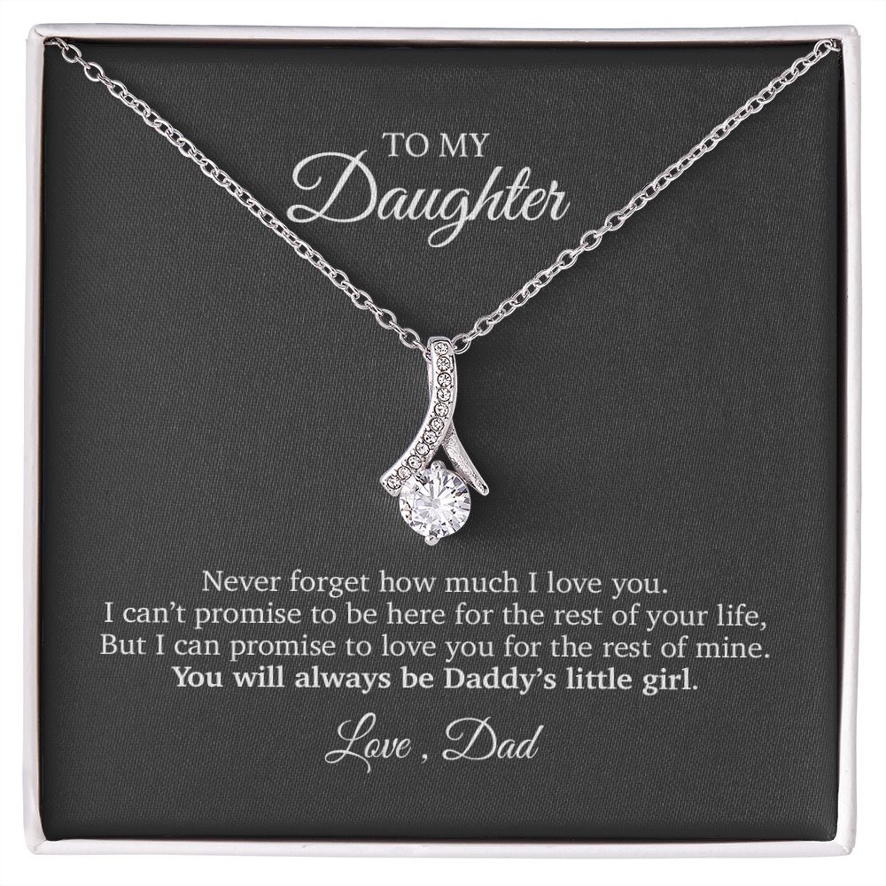To My Daughter Heart Pendant Necklace - Daddy's Little Girl
