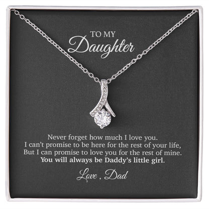 To My Daughter Heart Pendant Necklace - Daddy's Little Girl