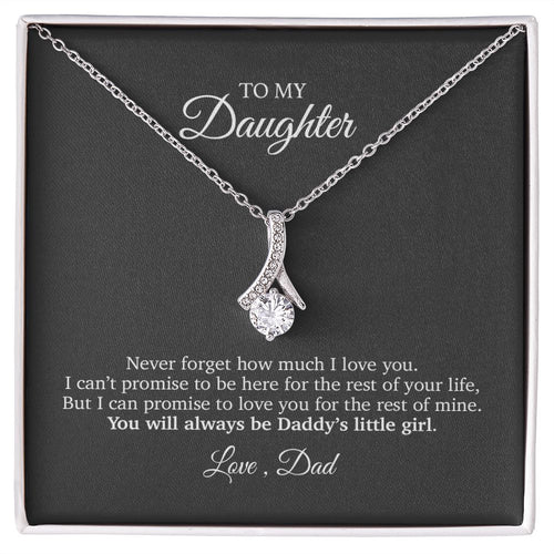 To My Daughter Heart Pendant Necklace - Daddy's Little Girl