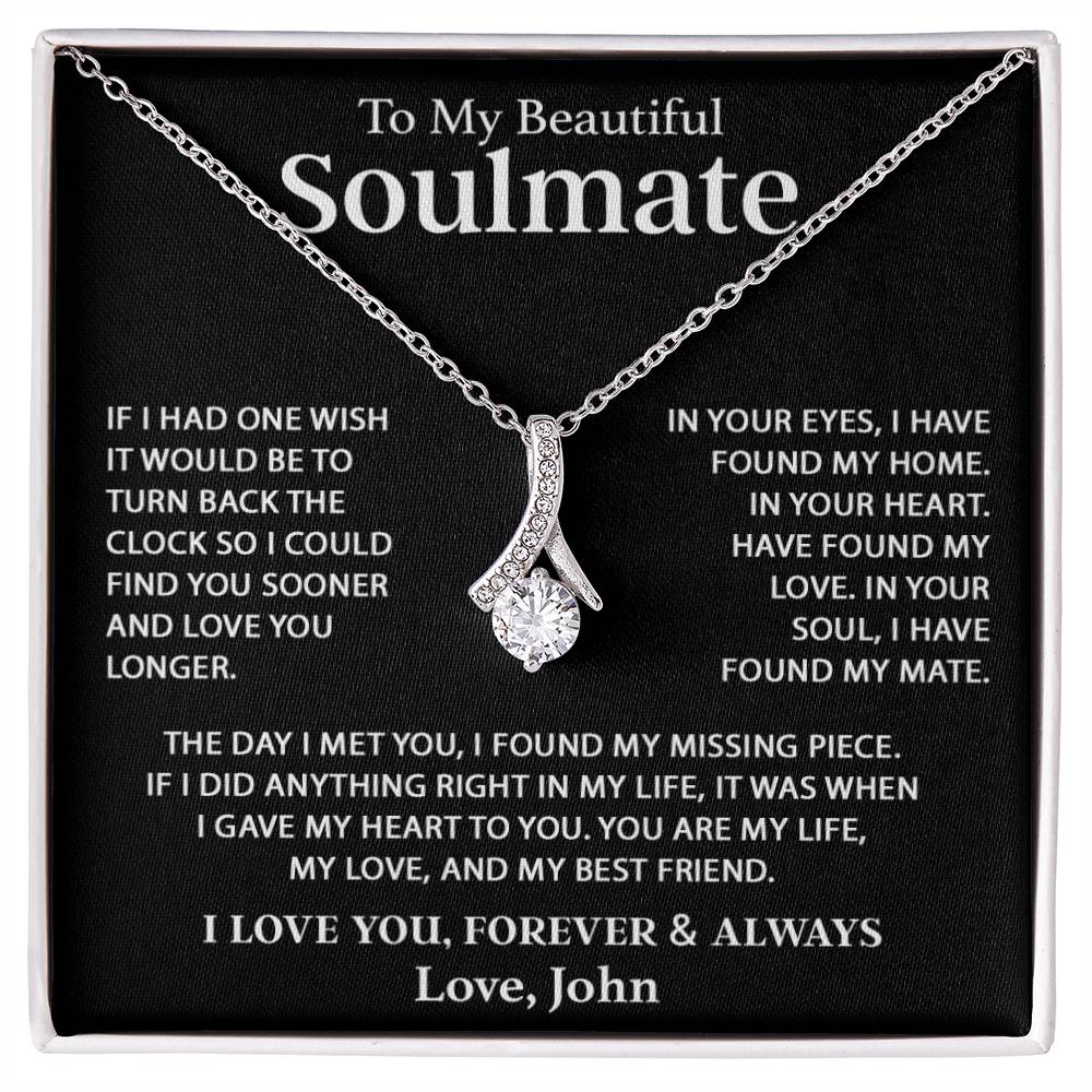 Custom To My Soulmate Necklace Gift For Girlfriend Wife Birthday Gifts Christmas Gifts