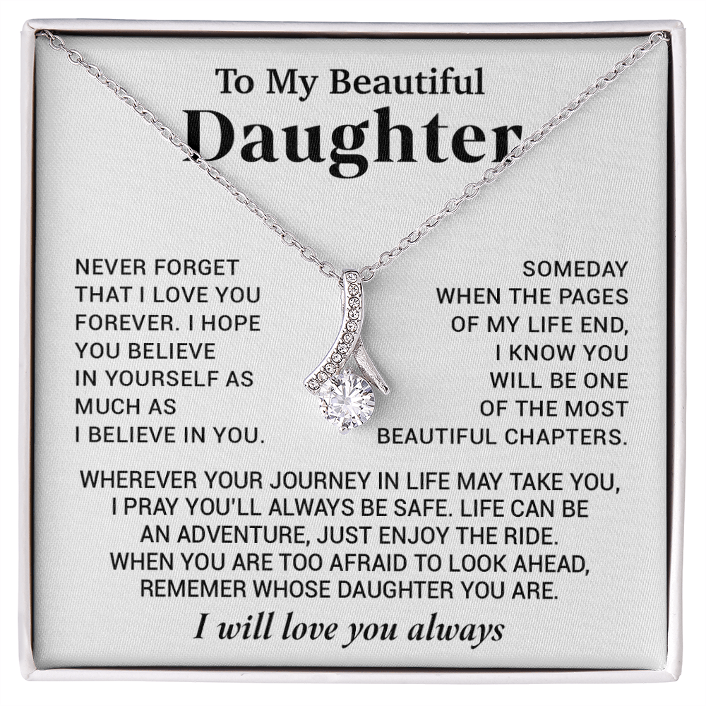 To My Beautiful Daughter Necklace, Sentimental Gift for Daughter From Mom