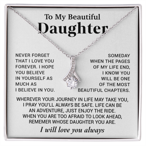 To My Beautiful Daughter Necklace, Sentimental Gift for Daughter From Mom