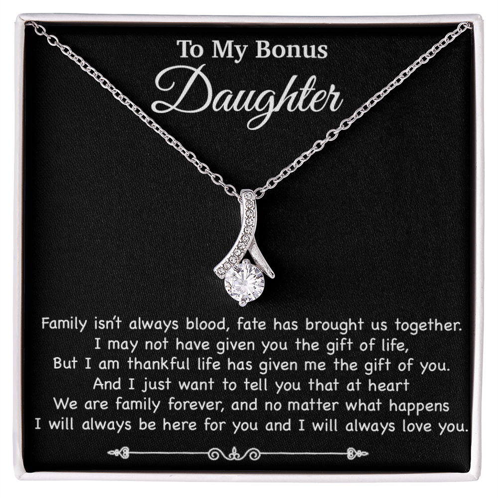 To My Bonus Daughter Necklace, Gift for Bonus Daughter, Step Daughter Birthday