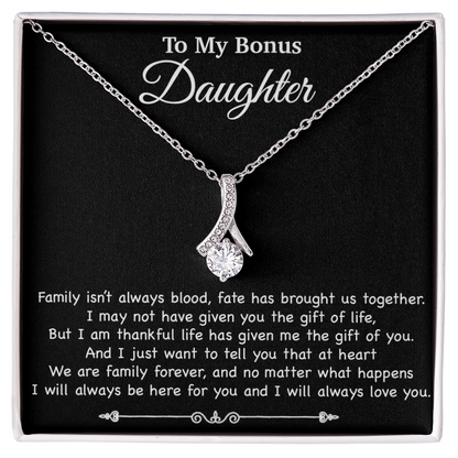 To My Bonus Daughter Necklace, Gift for Bonus Daughter, Step Daughter Birthday