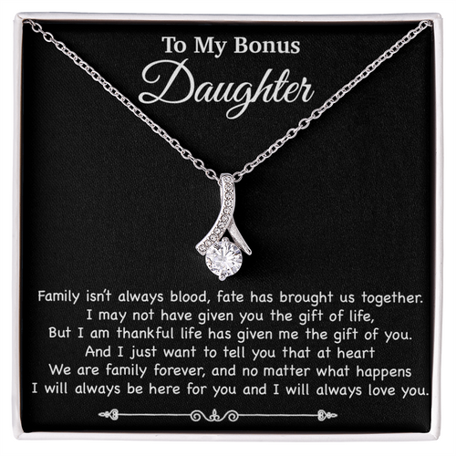 To My Bonus Daughter Necklace, Gift for Bonus Daughter, Step Daughter Birthday
