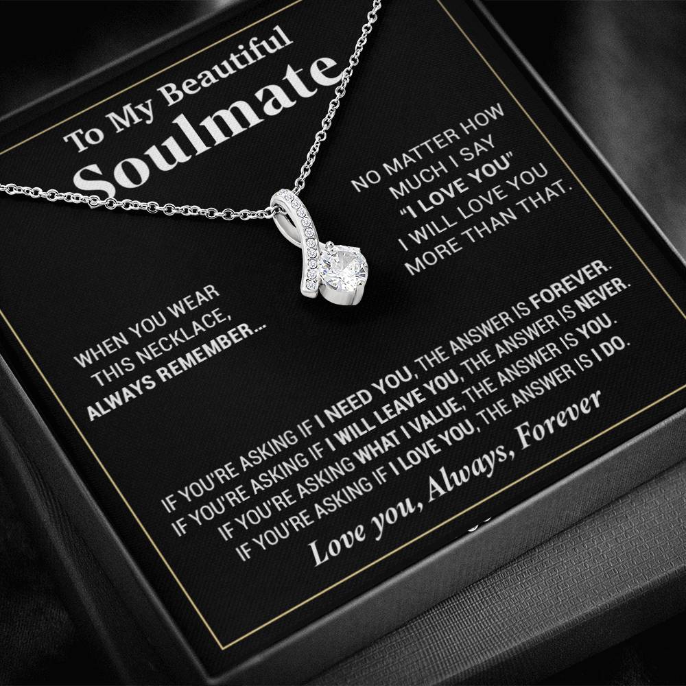 To My Beautiful Soulmate Necklace, Gifts For Girlfriend, Necklace For Girlfriend, Girlfriend Birthday Gift, Gift For Her
