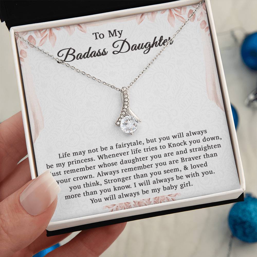 To My Badass Daughter Necklace From Mom, Badass Daughter Gift, Badass Daughter