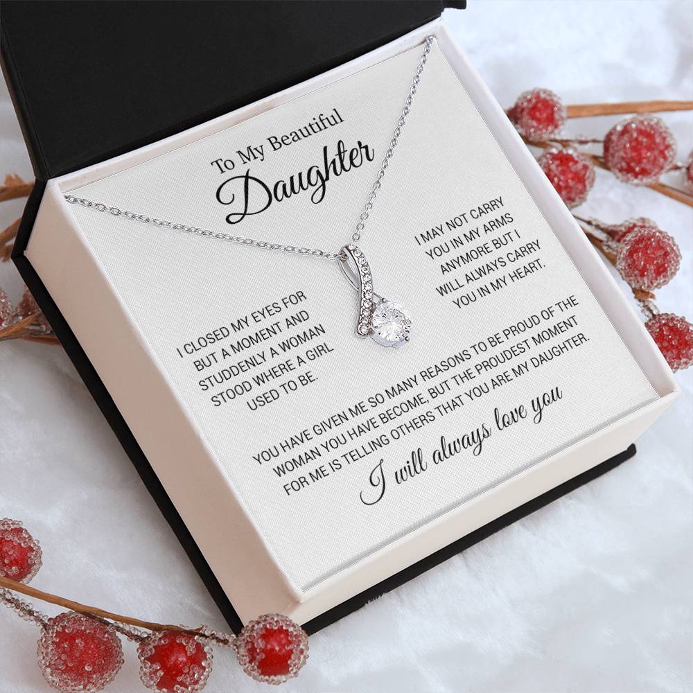To My Daughter Necklace, Gift for Daughter from Dad, Daughter Father Necklace 24_11_White