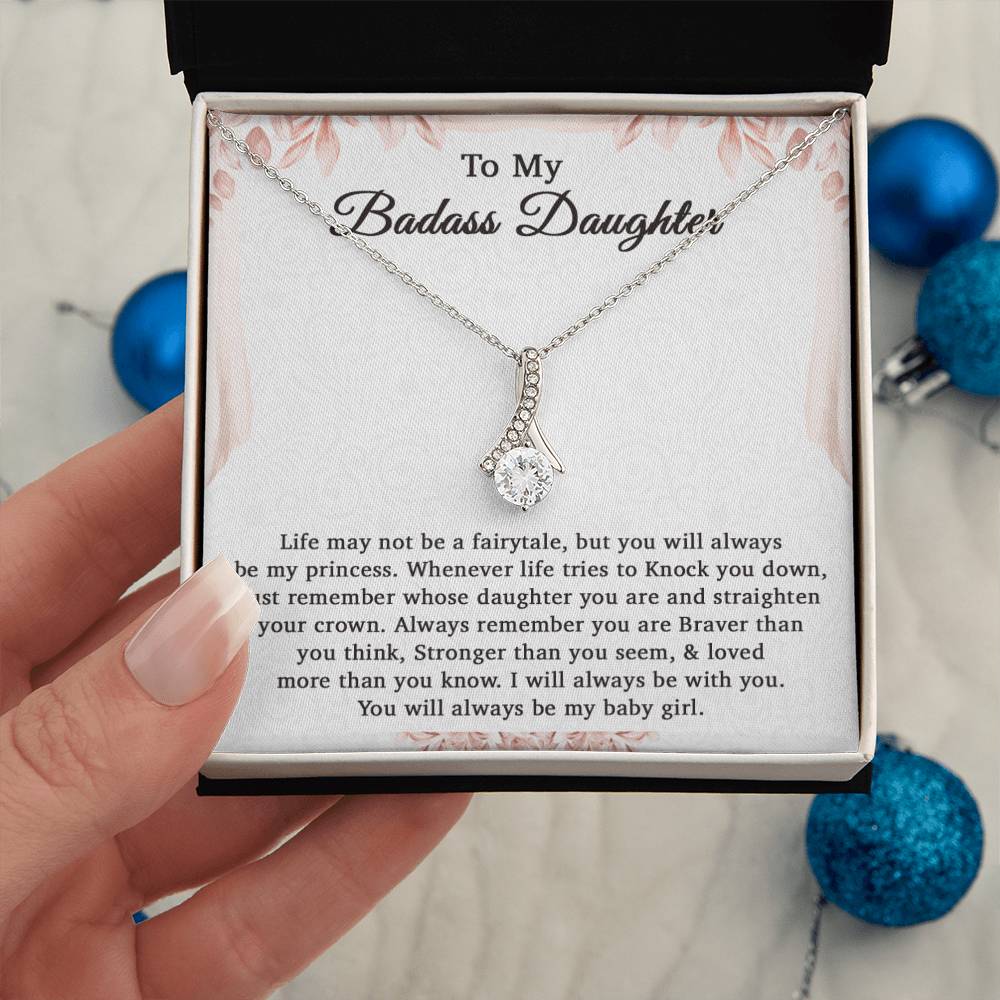 To My Badass Daughter Necklace From Mom, Badass Daughter Gift, Badass Daughter