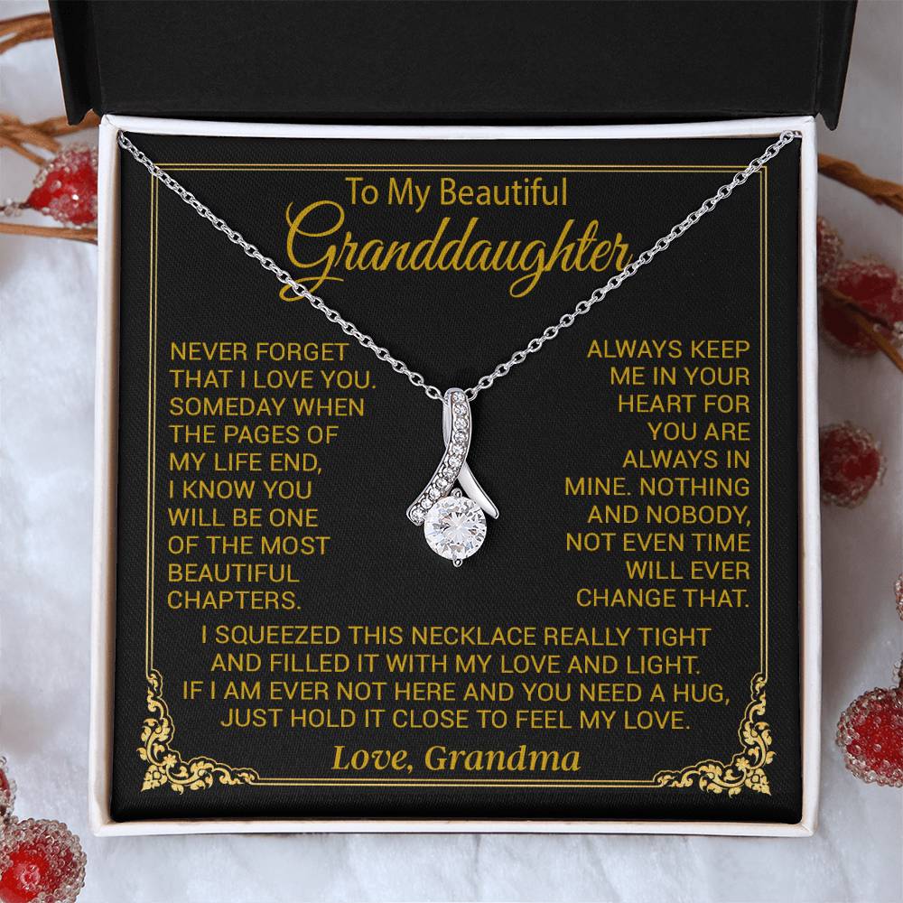 To My Granddaughter Necklace, Granddaughter Gift from Grandma, Christmas Gift