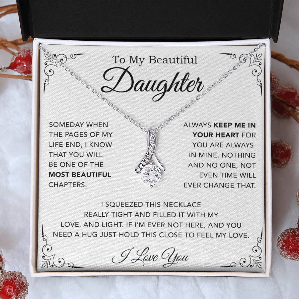 To My Daughter Necklace, Gift from Mother Father Daughter, Christmas Gift