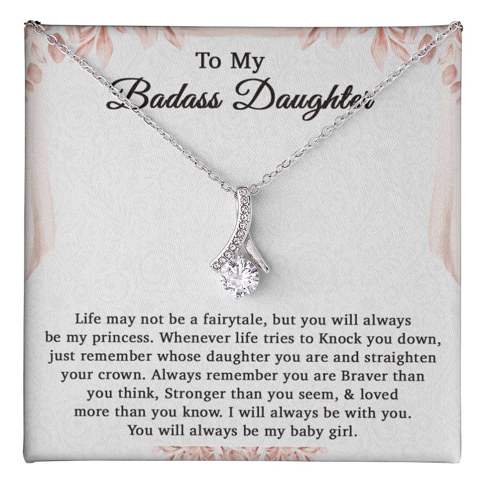 To My Badass Daughter Necklace From Mom, Badass Daughter Gift, Badass Daughter