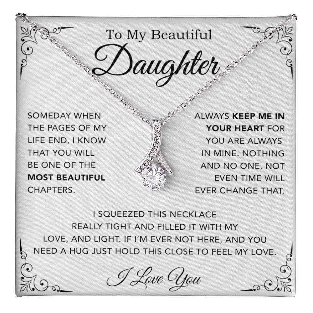 To My Daughter Necklace, Gift from Mother Father Daughter, Christmas Gift
