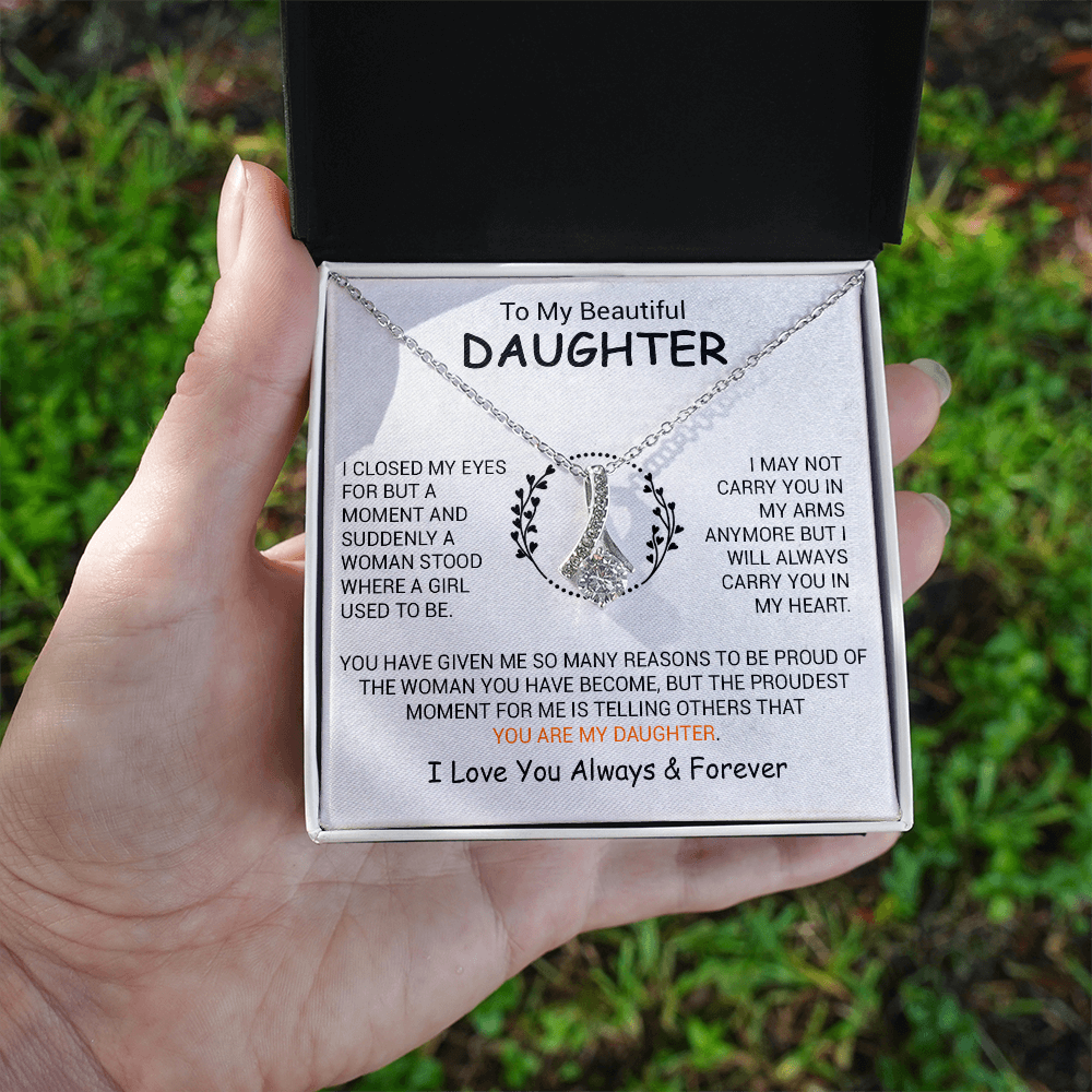 To My Daughter Necklace, Daughter Father Necklace, Daughter Gift From Dad, Mom 6_12