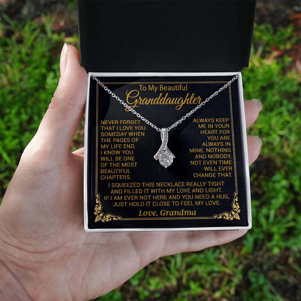 To My Granddaughter Necklace, Granddaughter Gift from Grandma, Christmas Gift