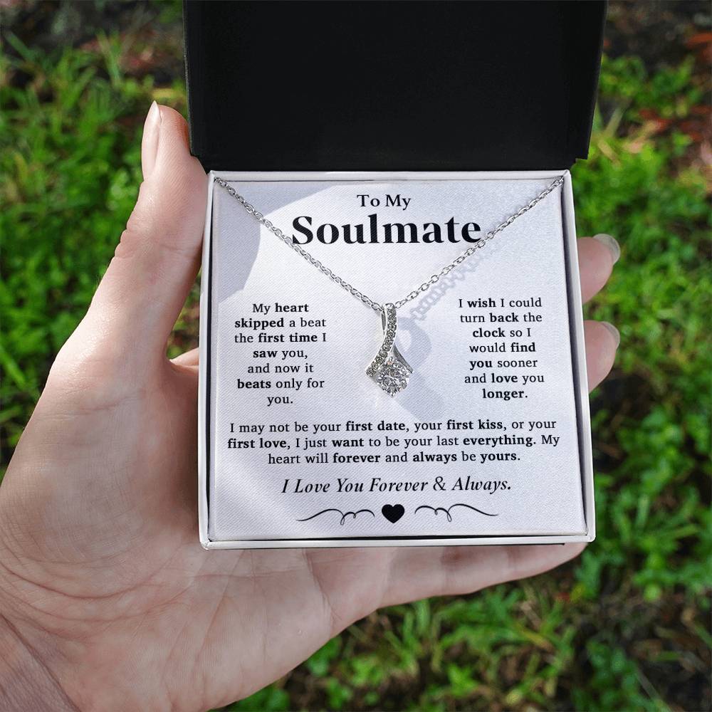 To My Soulmate Necklace, Valentine Gifts For Her, Gift For Girlfriend Wife