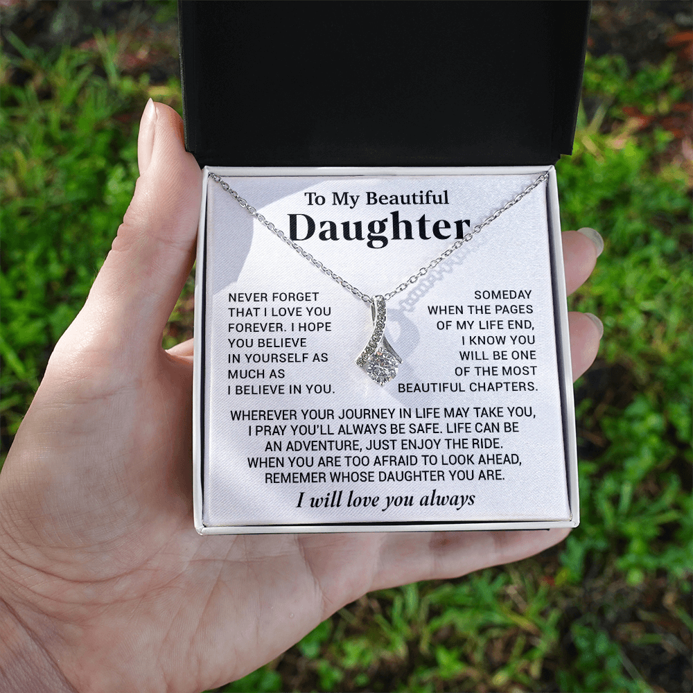 To My Beautiful Daughter Necklace, Sentimental Gift for Daughter From Mom