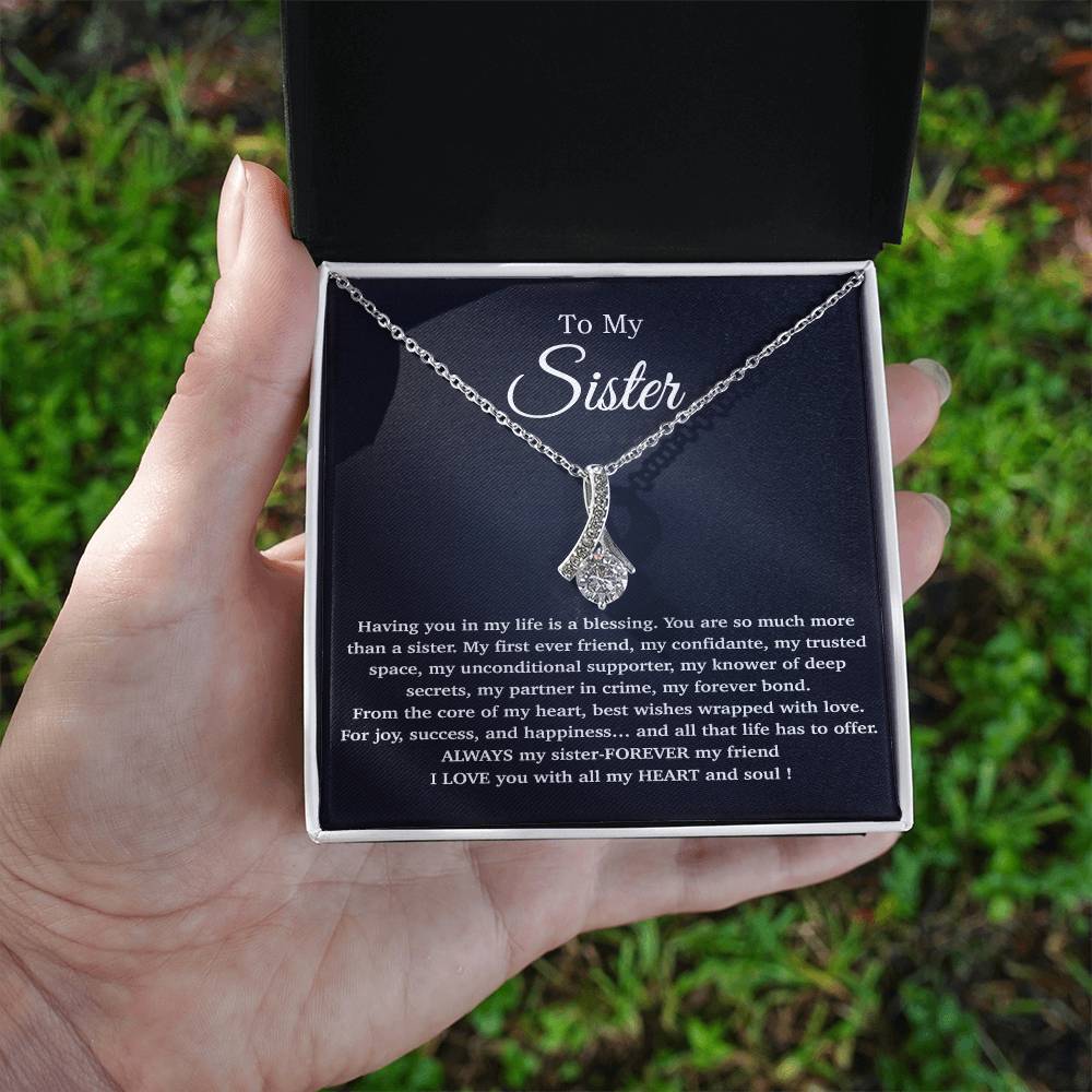 To My Sister Necklace, Birthday Gift For Little Sister, Birthday Gift