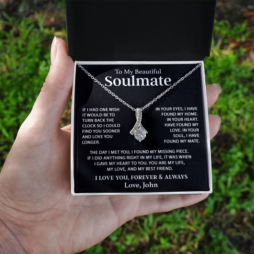 Custom To My Soulmate Necklace Gift For Girlfriend Wife Birthday Gifts Christmas Gifts