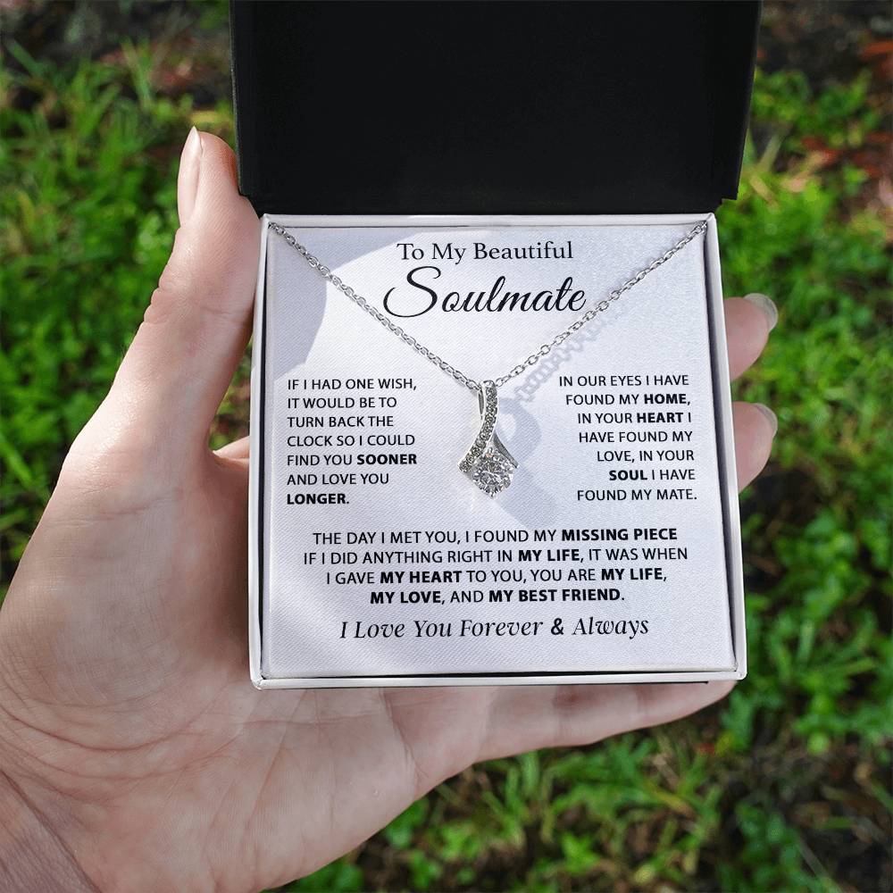 To My Soulmate Necklace, Gift For Girlfriend Wife, Birthday Gifts Christmas Gifts 11_11_White