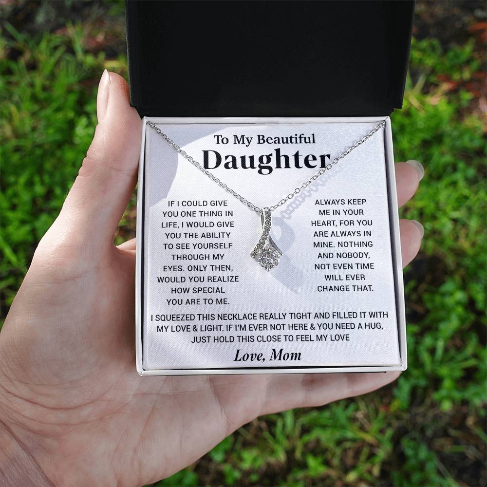 To My Beautiful Daughter Necklace, Gift for Daughter From Mom, Birthday Gift