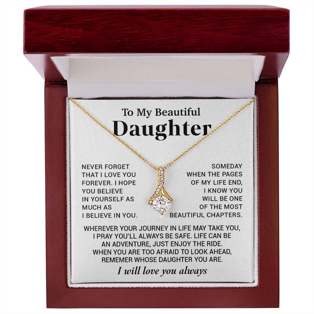 To My Beautiful Daughter Necklace, Sentimental Gift for Daughter From Mom