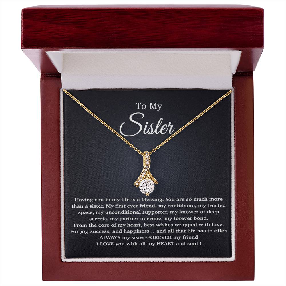 To My Sister Necklace, Birthday Gift For Little Sister, Birthday Gift