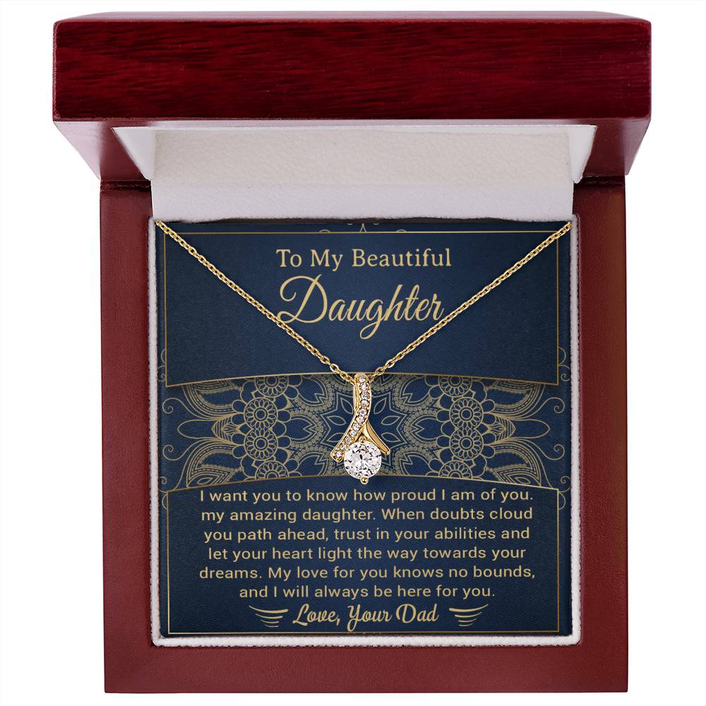 Custom To My Daughter Necklace ,Gift for Daughter From Dad, Daughter Gift