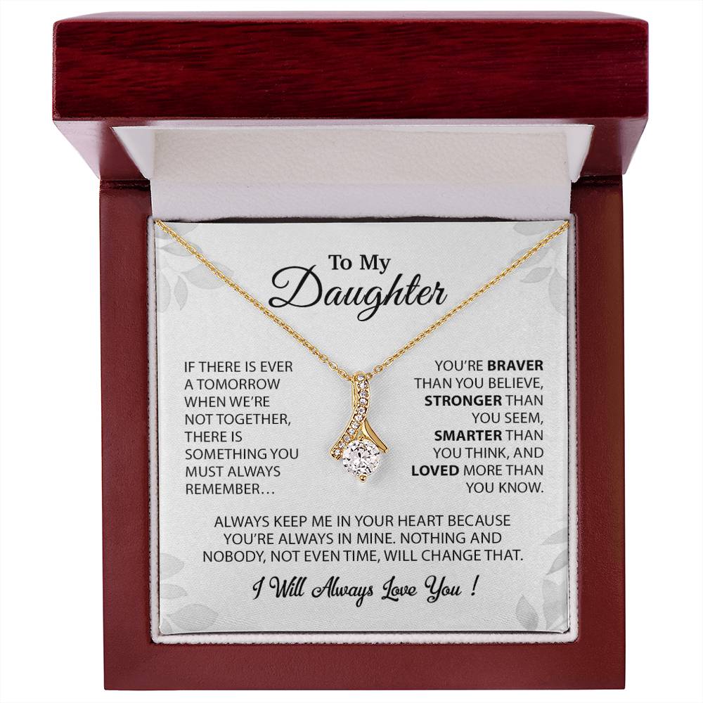 To My Daughter Necklace, Pendant Gift from Dad, Daughter Birthday Christmas Gift