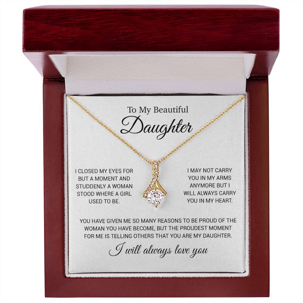 To My Daughter Necklace, Gift for Daughter from Dad, Daughter Father Necklace 24_11_White
