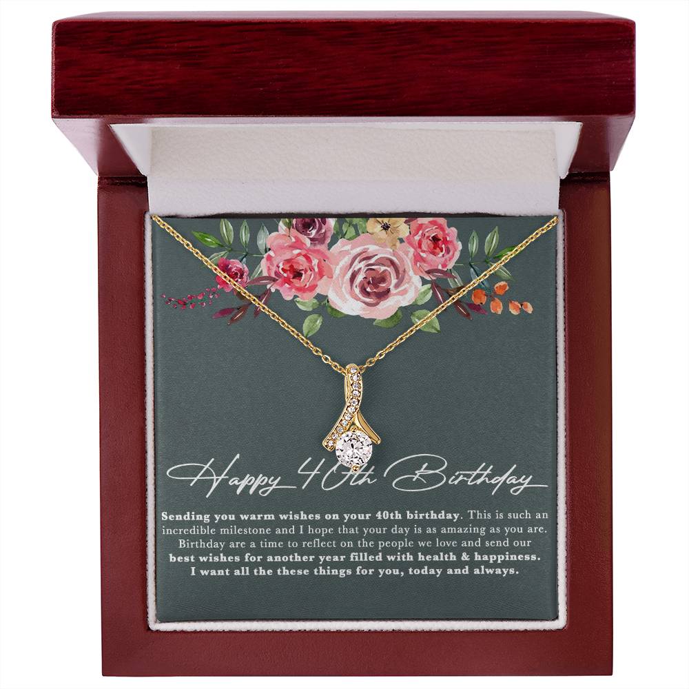 40th Birthday Gifts Necklace, 40th Birthday Necklace,40th Birthday Gift Ideas