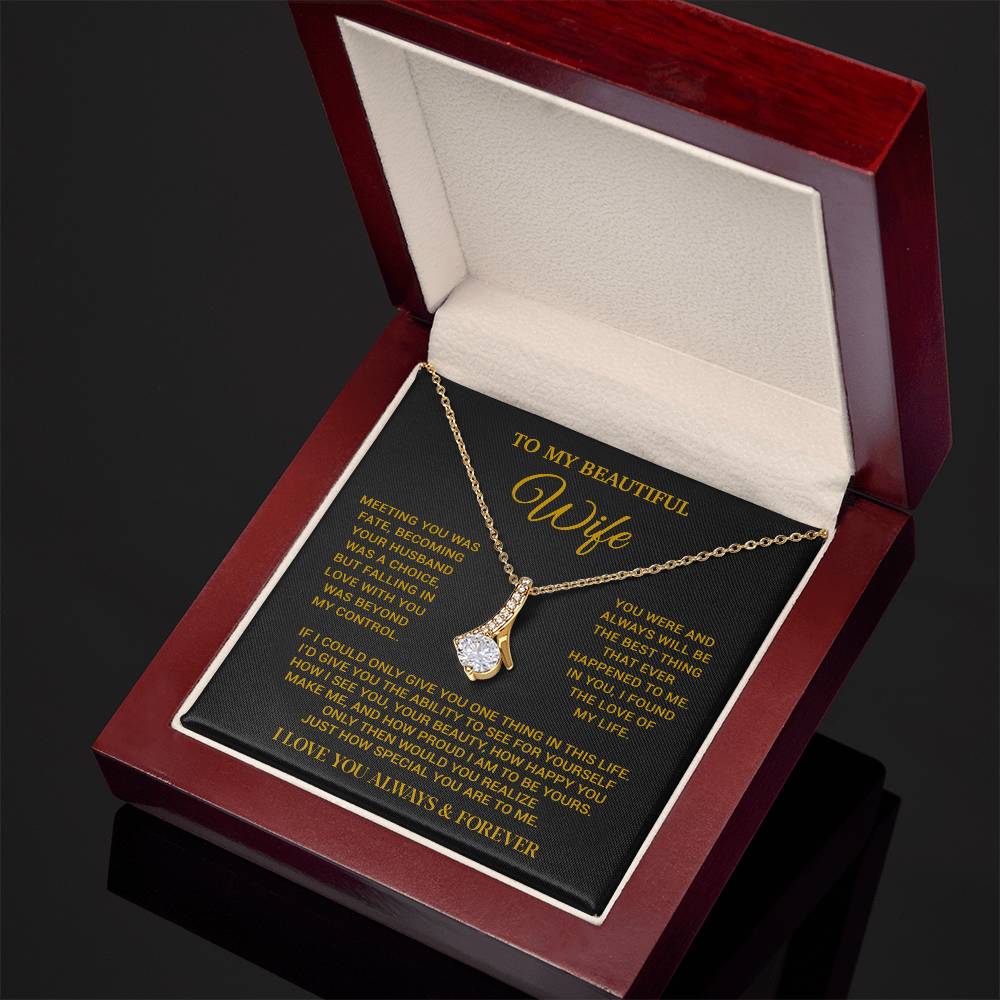 To My Beautiful Wife Necklace, Wife Gift from Husband, Wife Birthday Gift