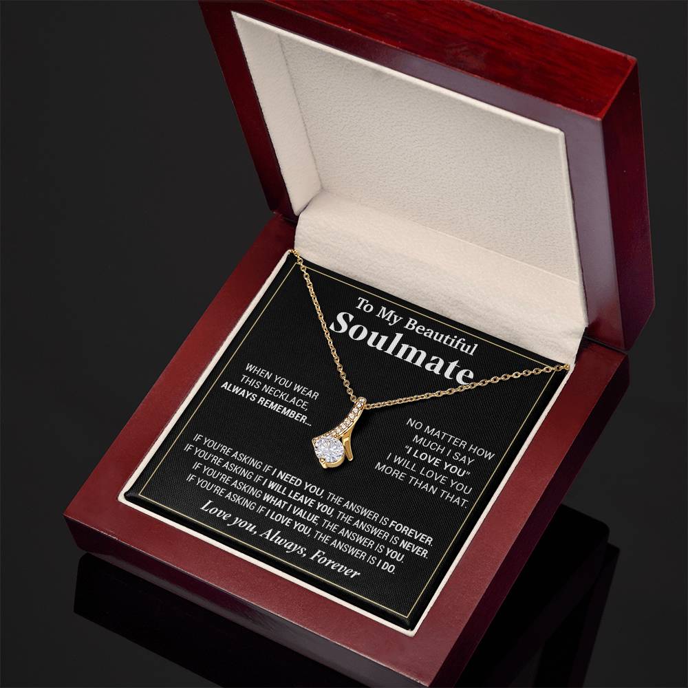 To My Beautiful Soulmate Necklace, Gifts For Girlfriend, Necklace For Girlfriend, Girlfriend Birthday Gift, Gift For Her