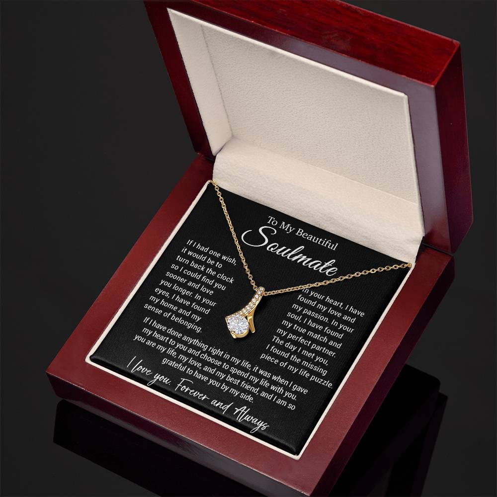 To My Soulmate Gift for Girlfriend, Fiance, Wife Necklace,Valentine Day Gift