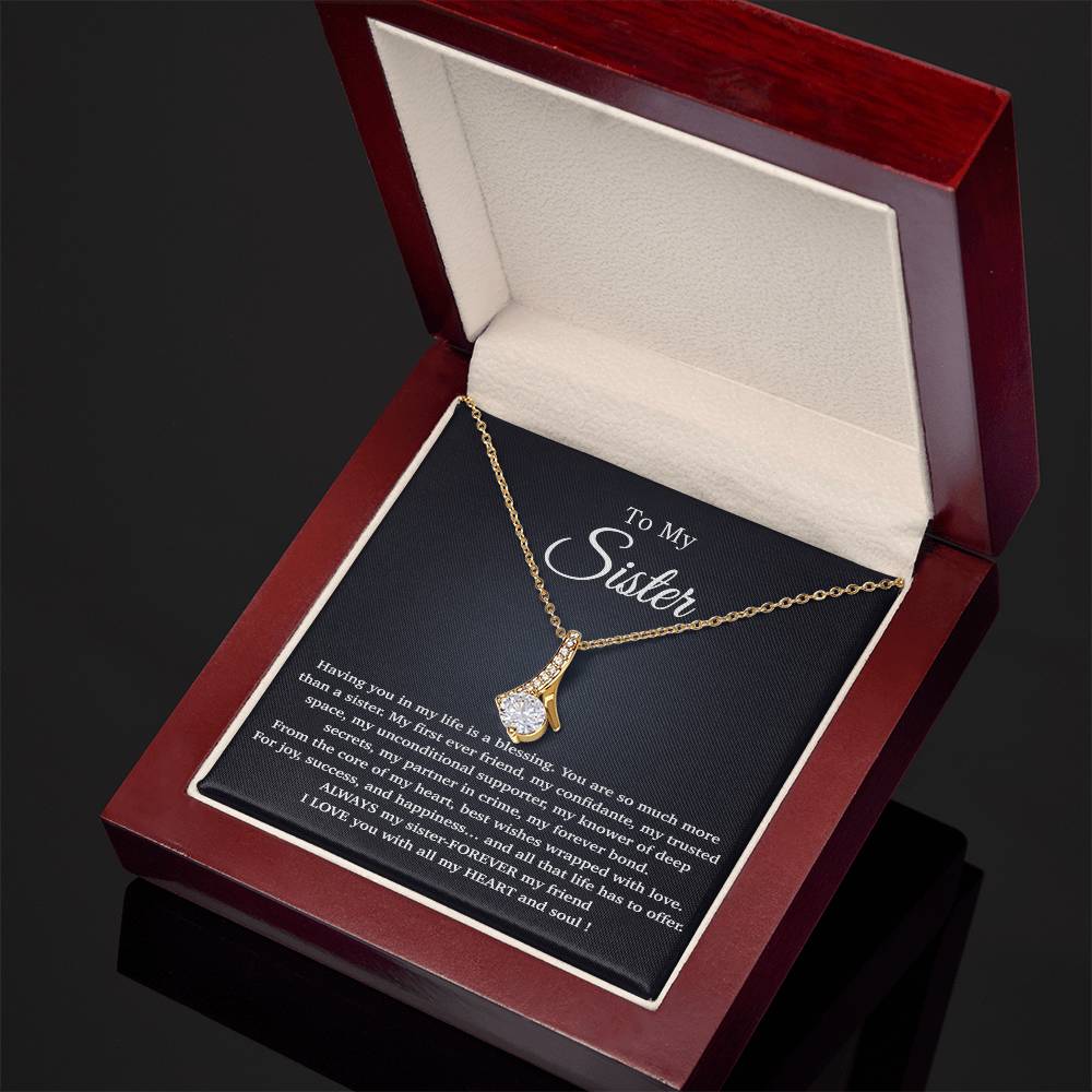 To My Sister Necklace, Birthday Gift For Little Sister, Birthday Gift