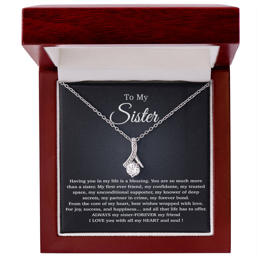 To My Sister Necklace, Birthday Gift For Little Sister, Birthday Gift