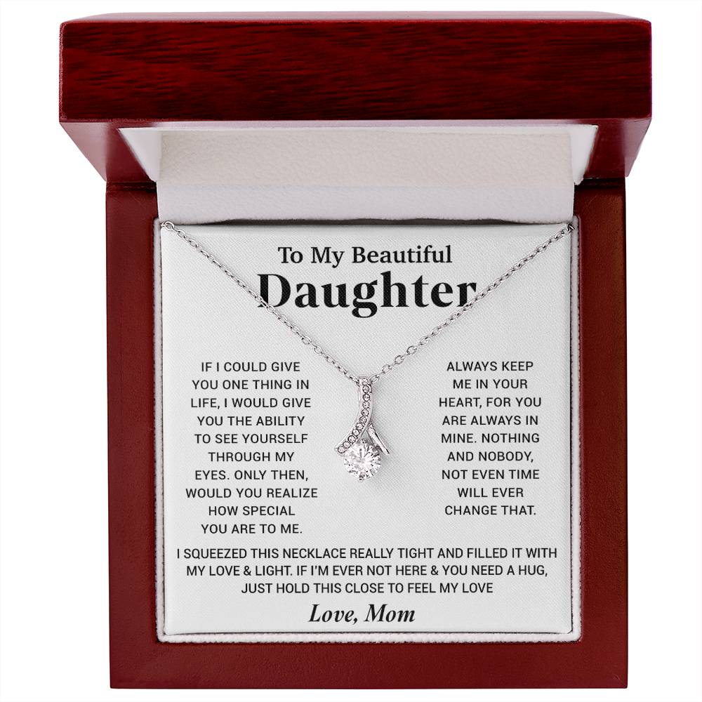 To My Beautiful Daughter Necklace, Gift for Daughter From Mom, Birthday Gift