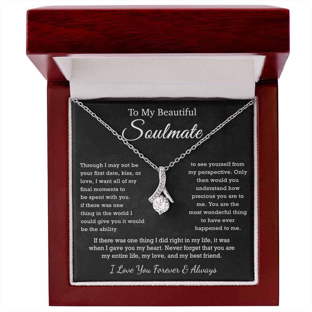 To My Beautiful Soulmate, Soulmate Necklace Gift , Gift for Wife, Birthday Gift