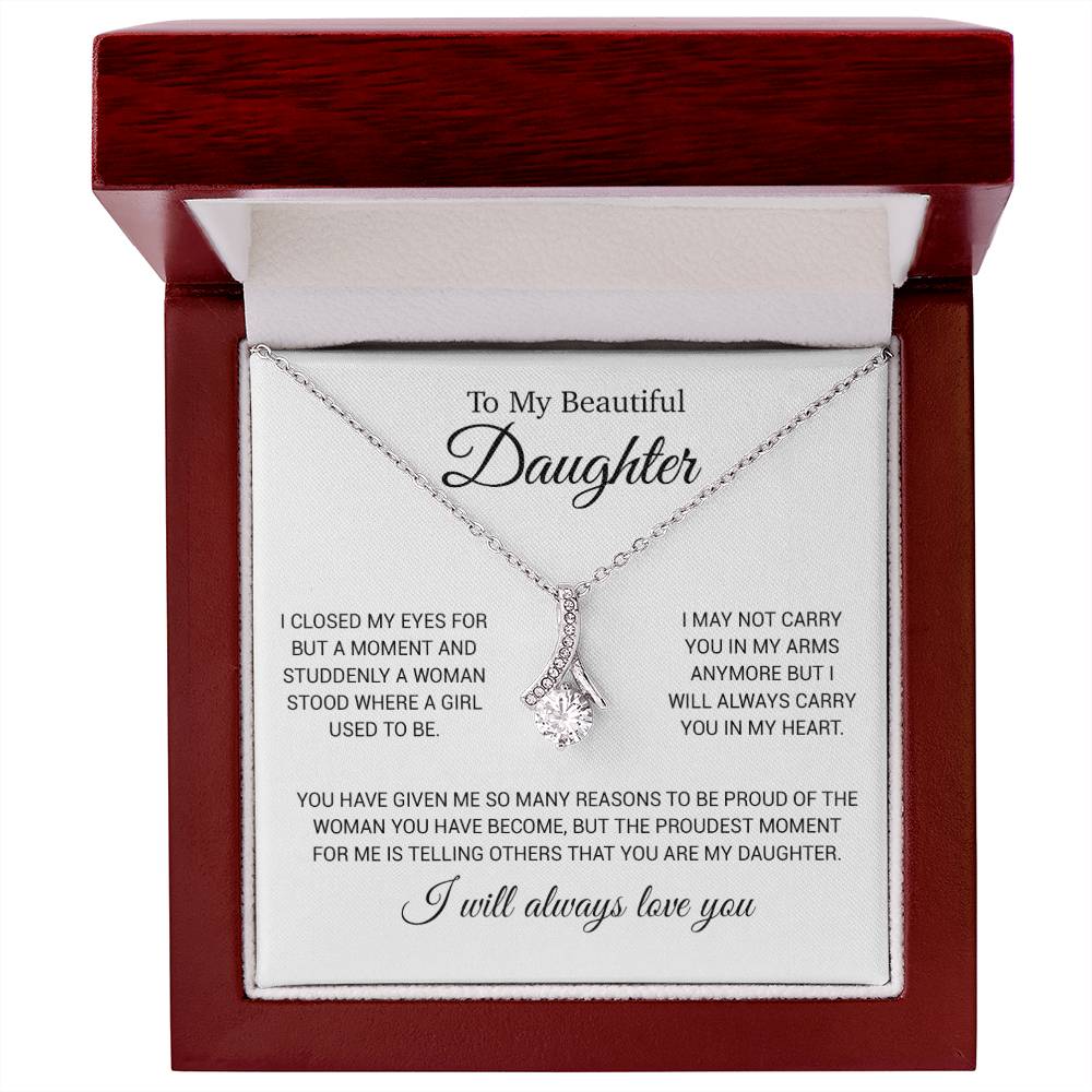 To My Daughter Necklace, Gift for Daughter from Dad, Daughter Father Necklace 24_11_White