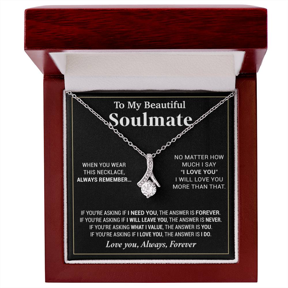 To My Beautiful Soulmate Necklace, Gifts For Girlfriend, Necklace For Girlfriend, Girlfriend Birthday Gift, Gift For Her