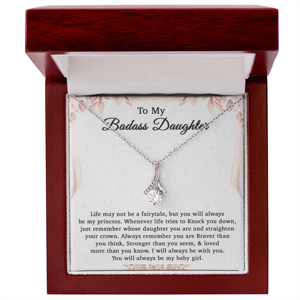 To My Badass Daughter Necklace From Mom, Badass Daughter Gift, Badass Daughter
