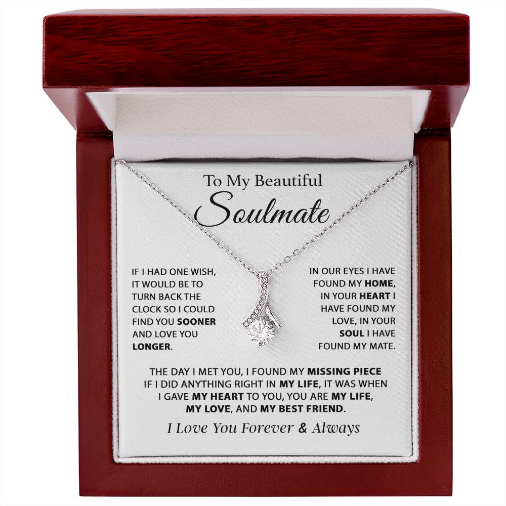 To My Soulmate Necklace, Gift For Girlfriend Wife, Birthday Gifts Christmas Gifts 11_11_White