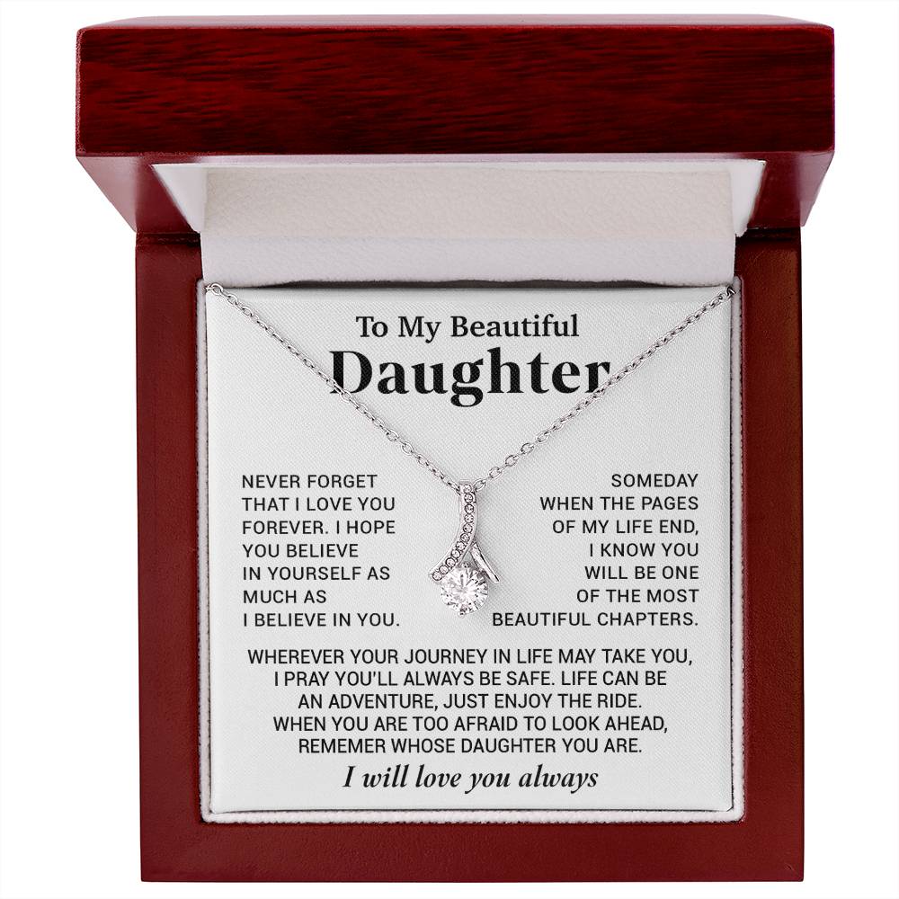 To My Beautiful Daughter Necklace, Sentimental Gift for Daughter From Mom