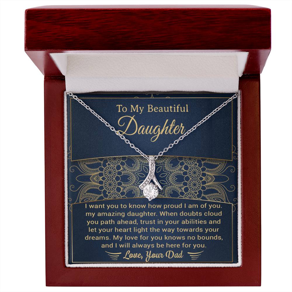 Custom To My Daughter Necklace ,Gift for Daughter From Dad, Daughter Gift