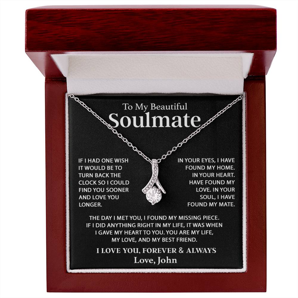 Custom To My Soulmate Necklace Gift For Girlfriend Wife Birthday Gifts Christmas Gifts