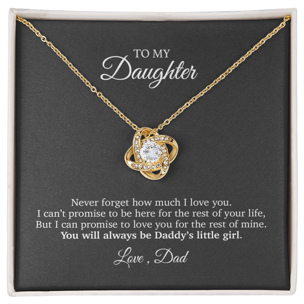 To My Daughter Heart Pendant Necklace - Daddy's Little Girl