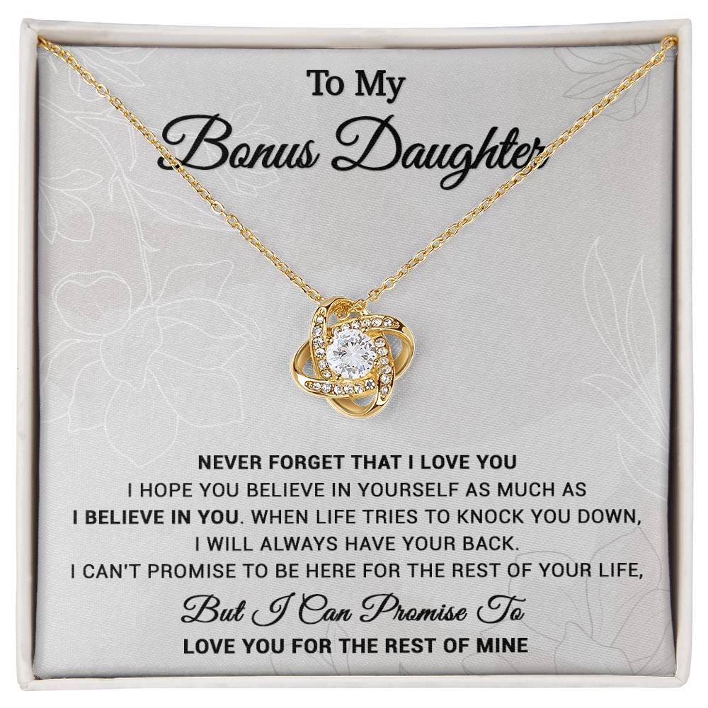 To My Bonus Daughter Necklace, Step Daughter Gift From Stepdad, Stepmom