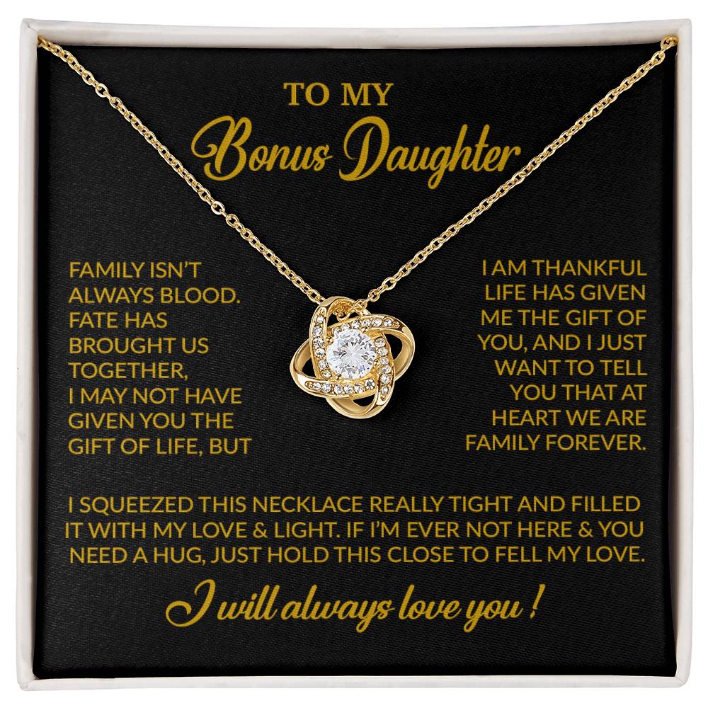 To My Bonus Daughter Necklace, Gift for Bonus Daughter, Step Daughter Birthday 7_11_Gold